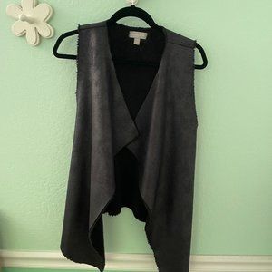 Nordstrom Brand Faux Shearling Vest - Size S/M - Black